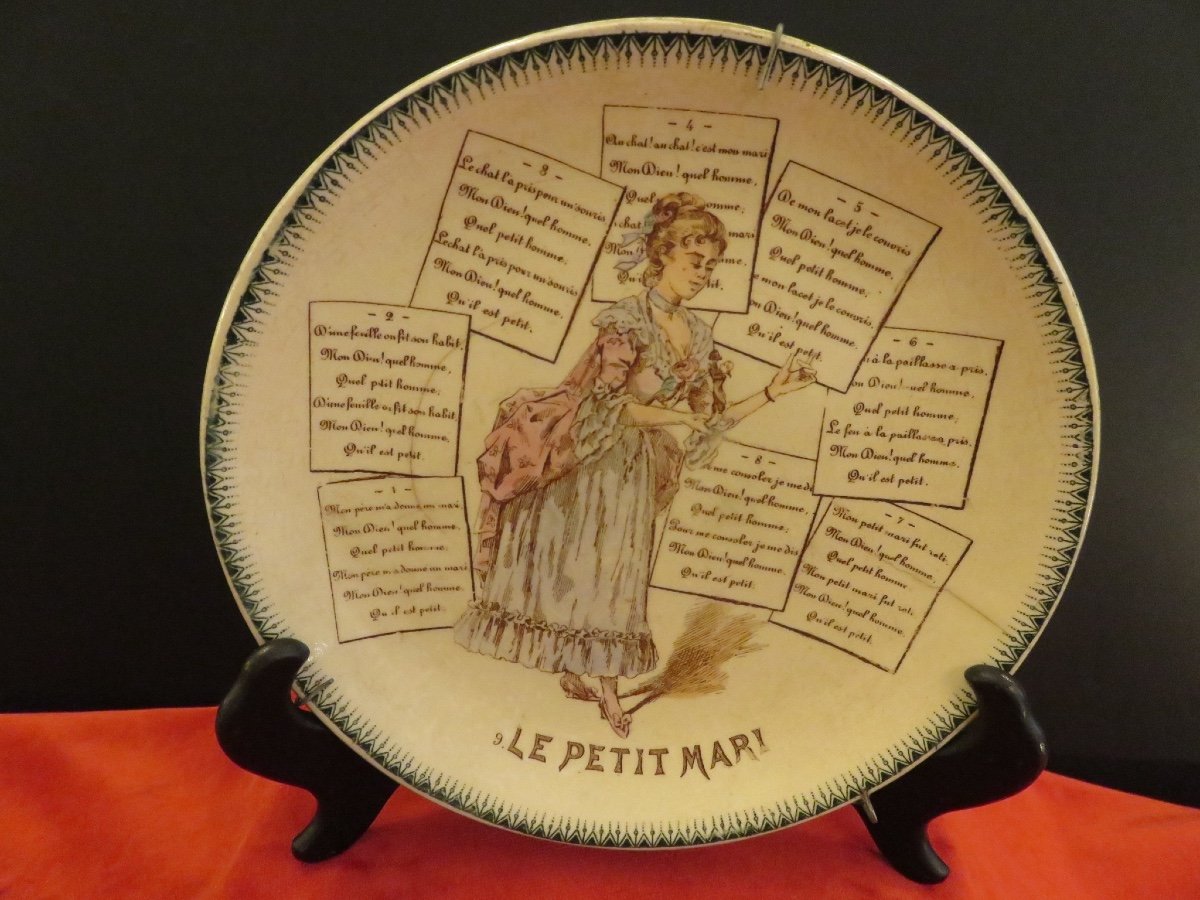 Six Fine Earthenware Plates Called "talking": Popular Songs Choisy Le Roi-photo-3