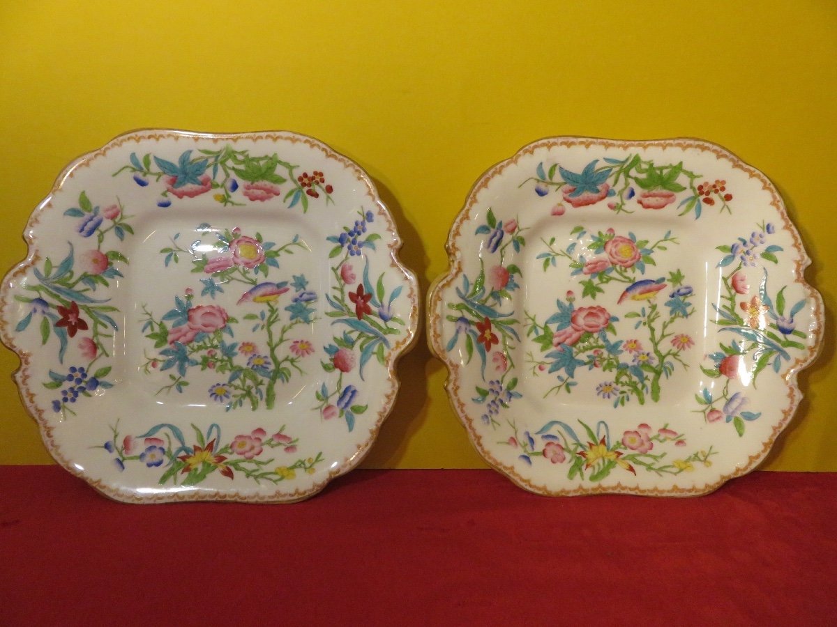 Paire de plats en porcelaine anglaise Minton époque XIX ème