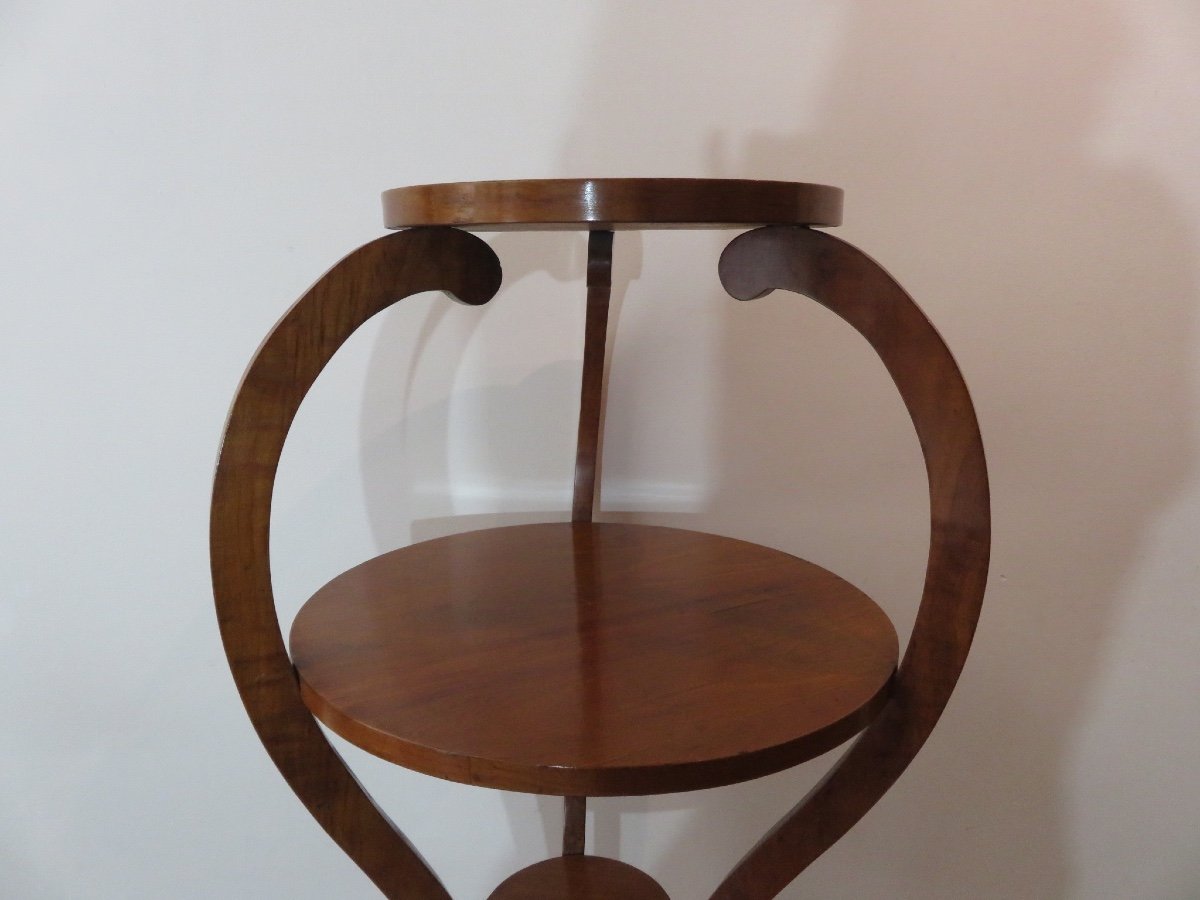 Pair Of Large Saddles (ht: 1.27 M) In Cherry Wood, Curved Shape, With Four Trays-photo-3