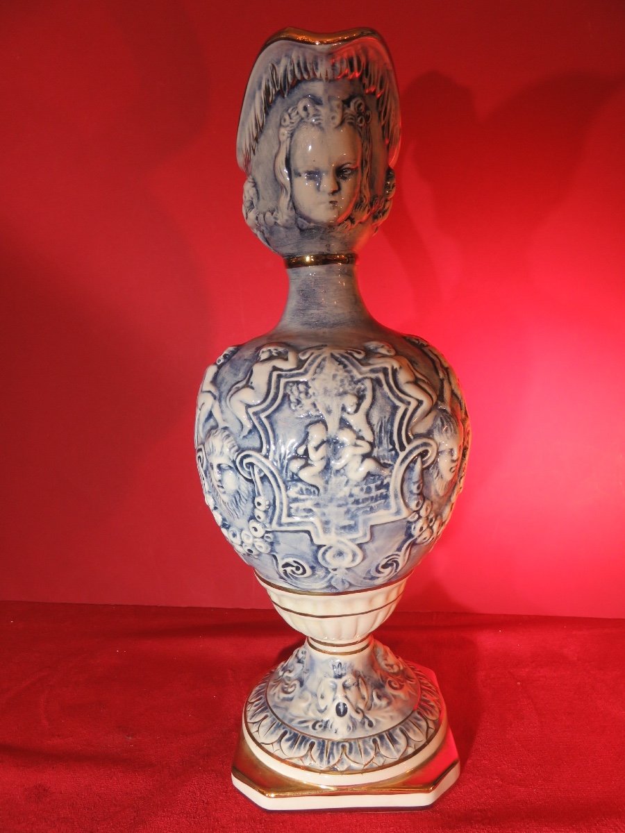 Large 20th Century Capodimonte Porcelain Ewer-photo-2
