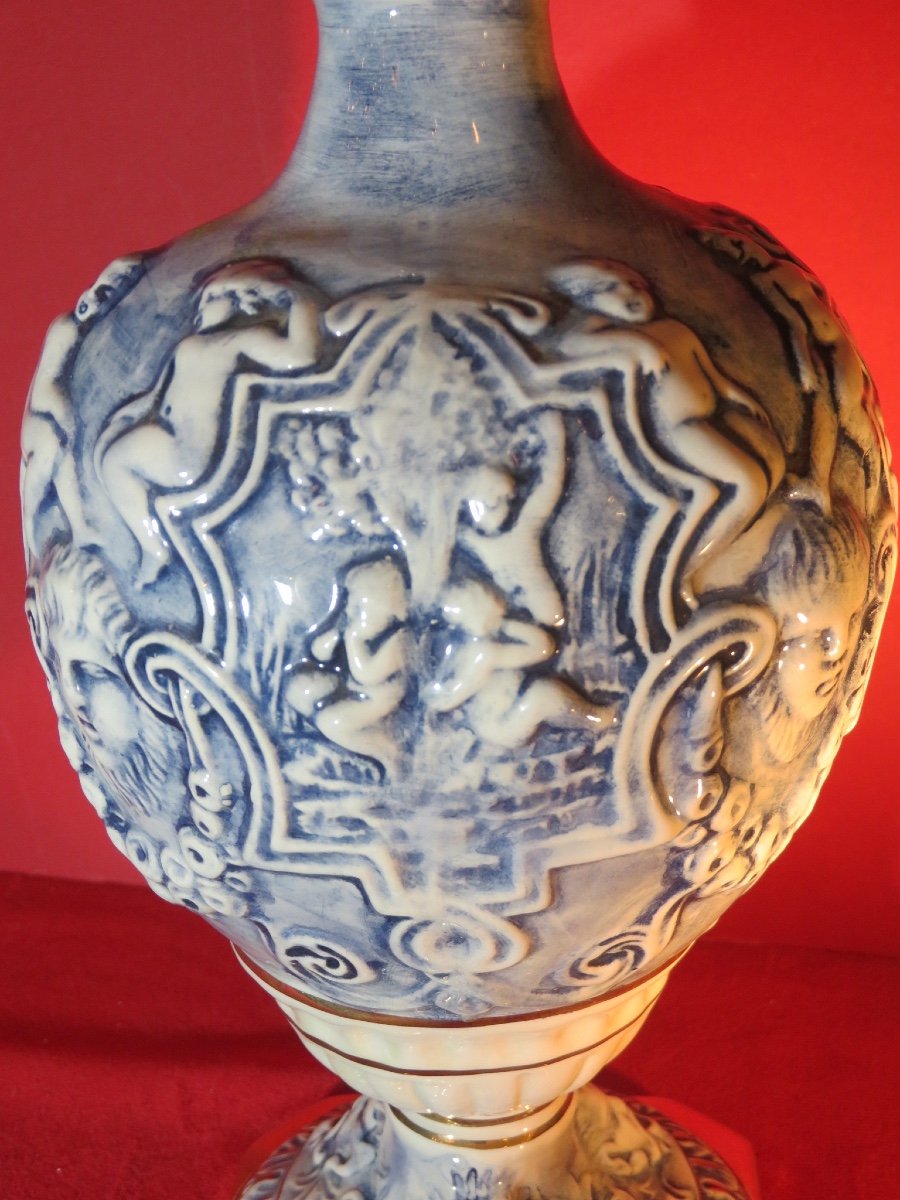 Grande aiguière en porcelaine de Capodimonte XXème-photo-2