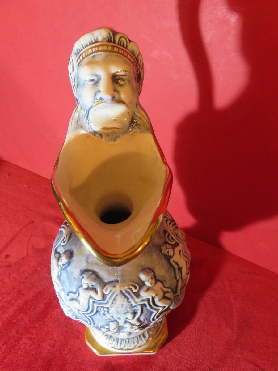 Large 20th Century Capodimonte Porcelain Ewer-photo-5
