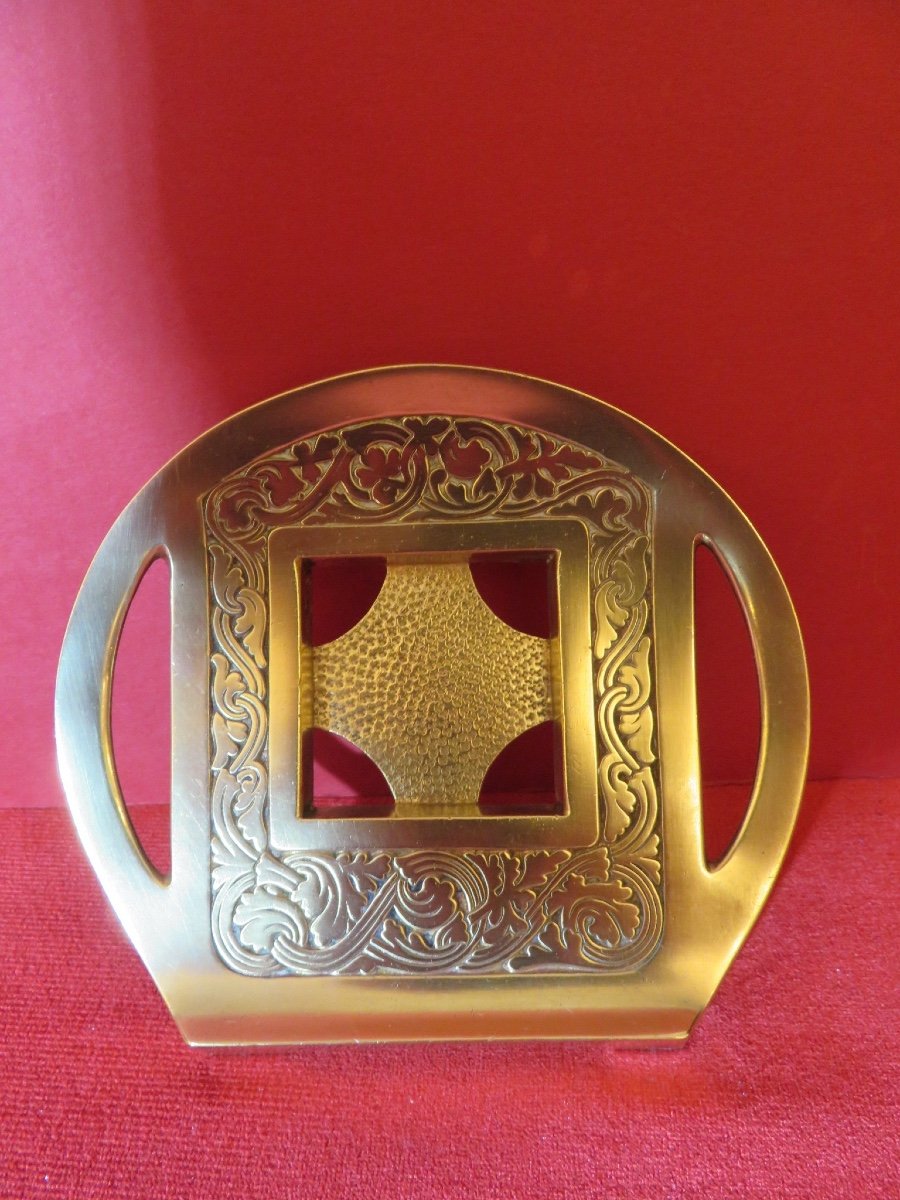 Art Deco Inkwell In Bronze And Crystal Signed Lalique France-photo-2