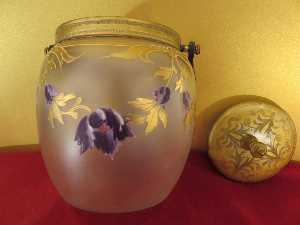 Pot à biscuit en verre émaillé de style Art Nouveau-photo-1