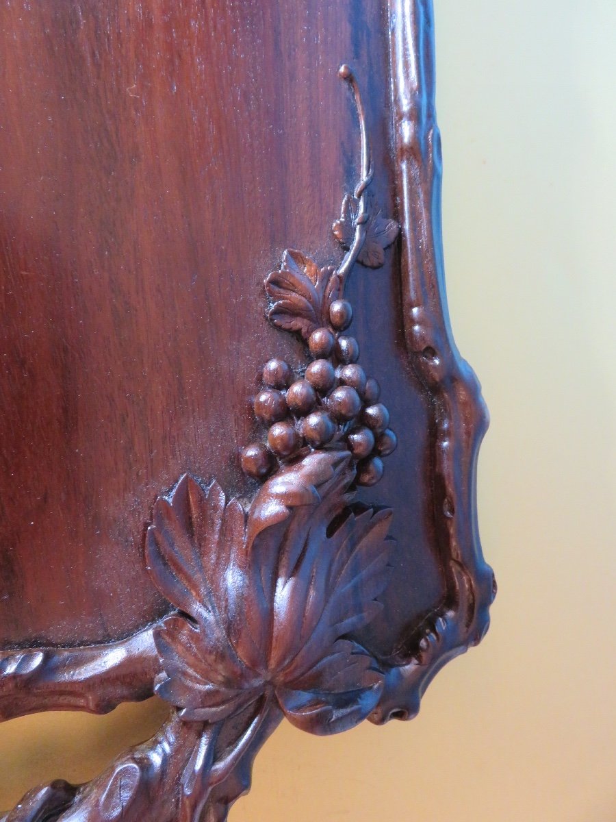 Solid Mahogany Tray With 19th Century Vine Theme-photo-1
