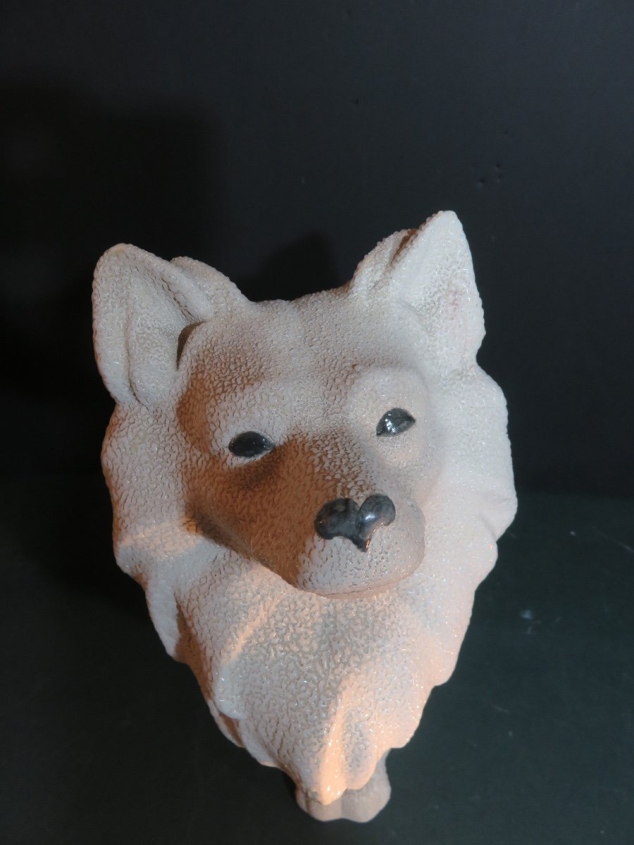 Pomeranian Loulou: Spitz In “crispée” White Ceramic, Vinsare Manufacture In Sèvres -photo-2