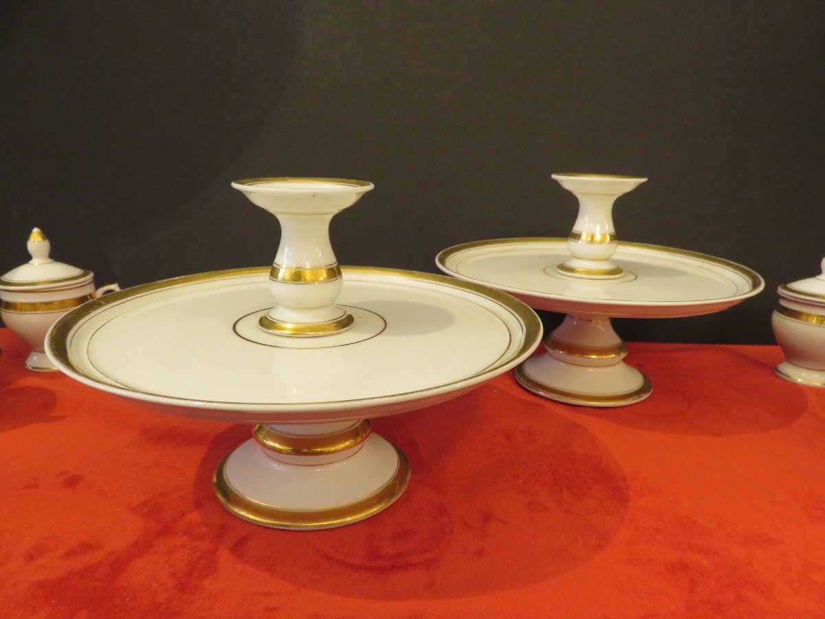 Deux service à crème en porcelaine de Paris ( deux supports ,et douze pots couverts ) XIX ème-photo-3