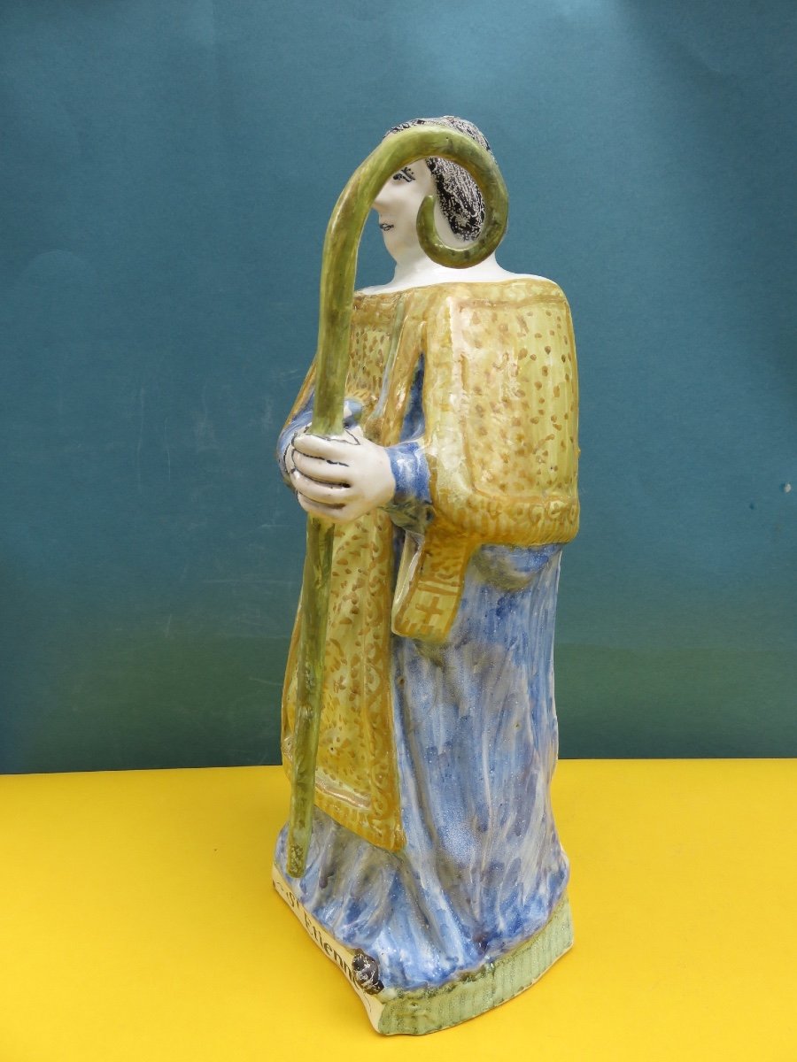 Saint Etienne ,statue Religieuse En Faïence Polychrome De Nevers Grand Saint De Dévotion XVIII -photo-5