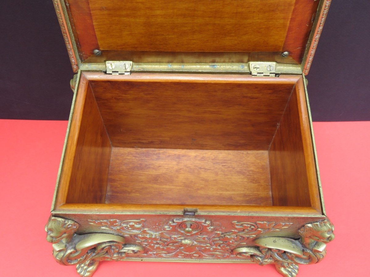 Coffret à bijoux en bronze doré d'époque Napoléon III-photo-4