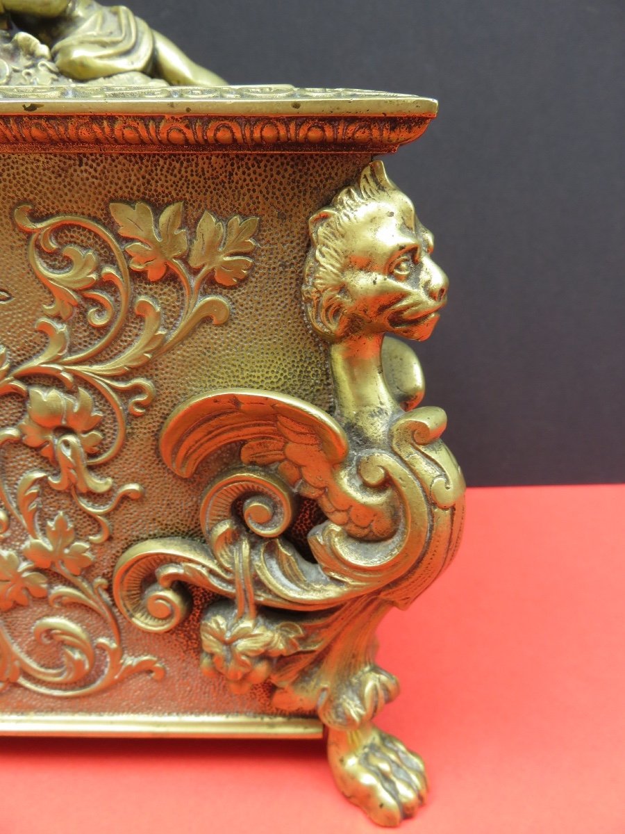Coffret à bijoux en bronze doré d'époque Napoléon III-photo-4
