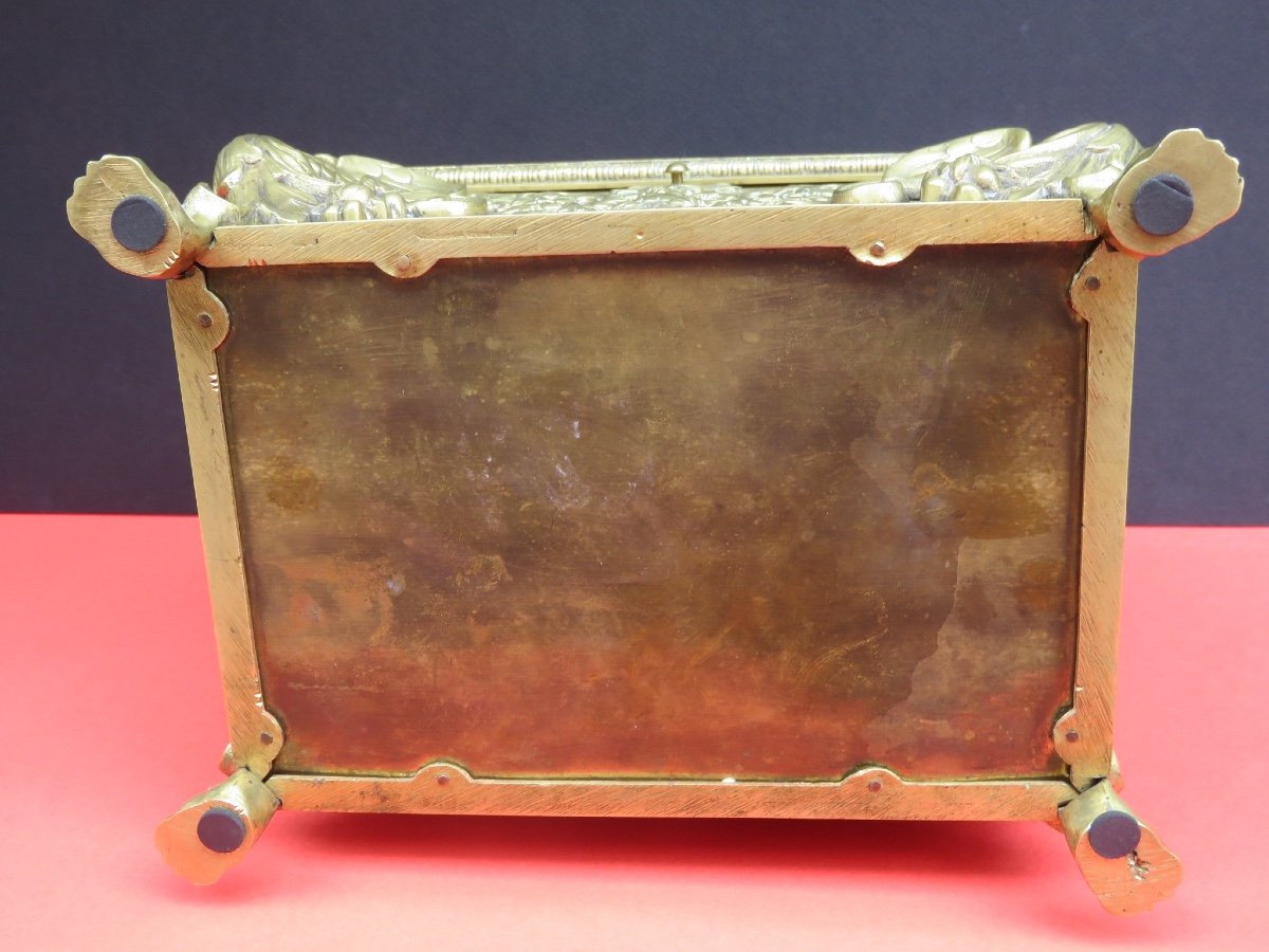 Coffret à bijoux en bronze doré d'époque Napoléon III-photo-5
