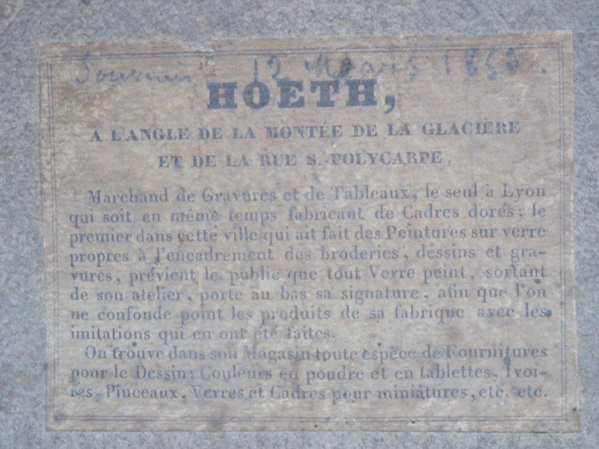 Portrait d'Henri V (1820-1883 )  encadrement , peinture  et broderie sur soie  , maison  HOETH-photo-4