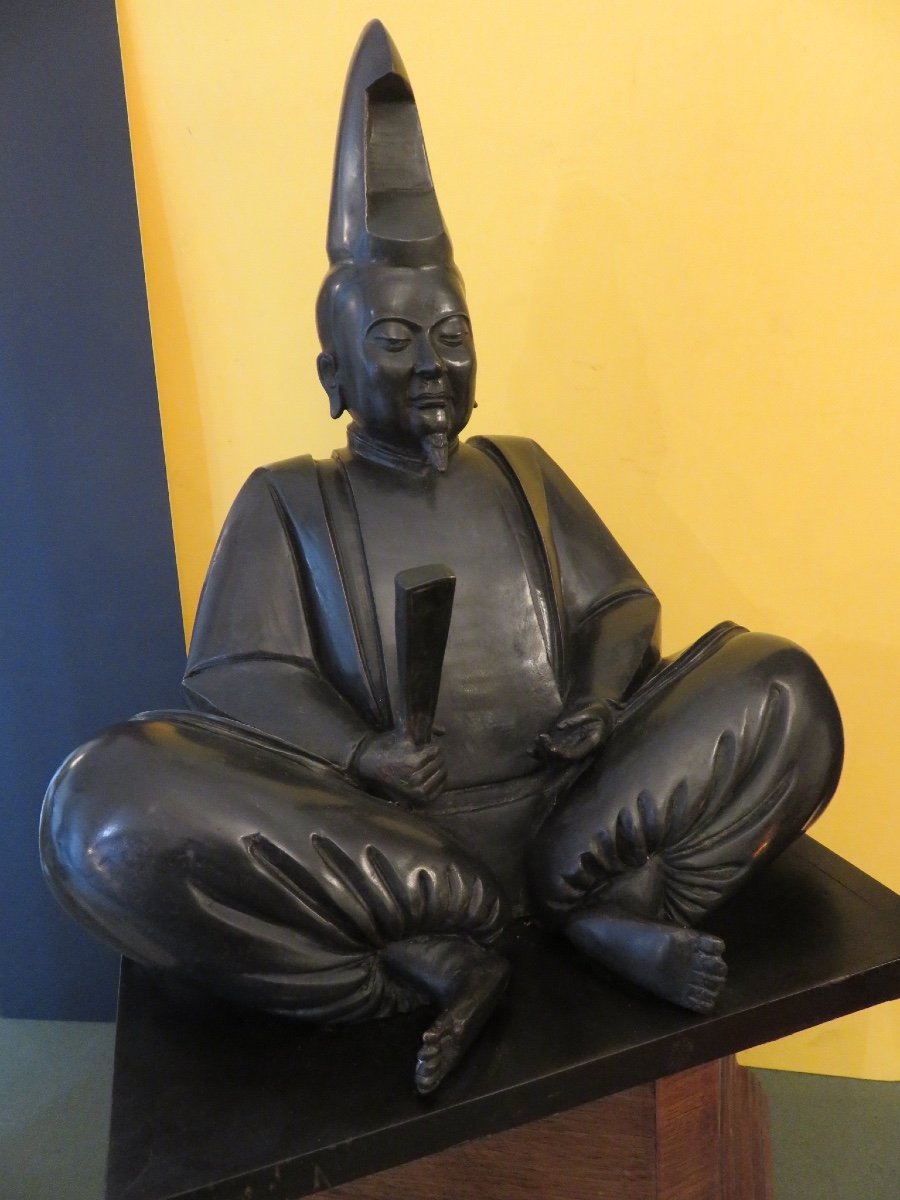 Bronze Statue Of The Shogun Minamoto No Yoritomo (1147-1199) (height: 33 Cm) 20th Century-photo-3