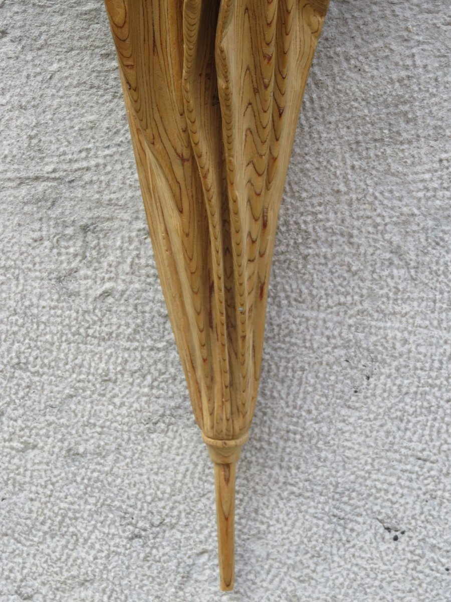 Sculpture en bois , en trompe l'oeil  ,  " Parapluie " de Guy Burais ( 1911- 2004 )-photo-1