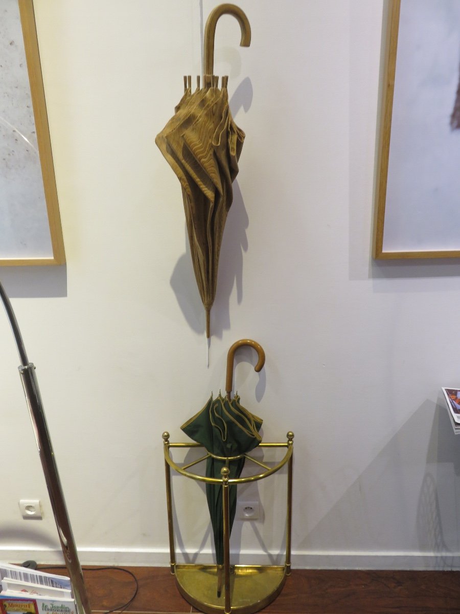 Sculpture en bois , en trompe l'oeil  ,  " Parapluie " de Guy Burais ( 1911- 2004 )-photo-6