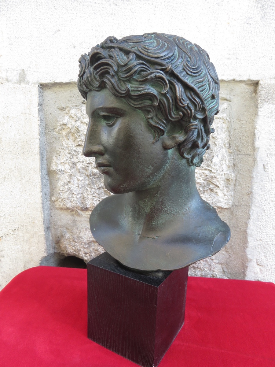 Sculpture tête dite " de Bénévent " réplique du Musée du Louvre  XXème-photo-2