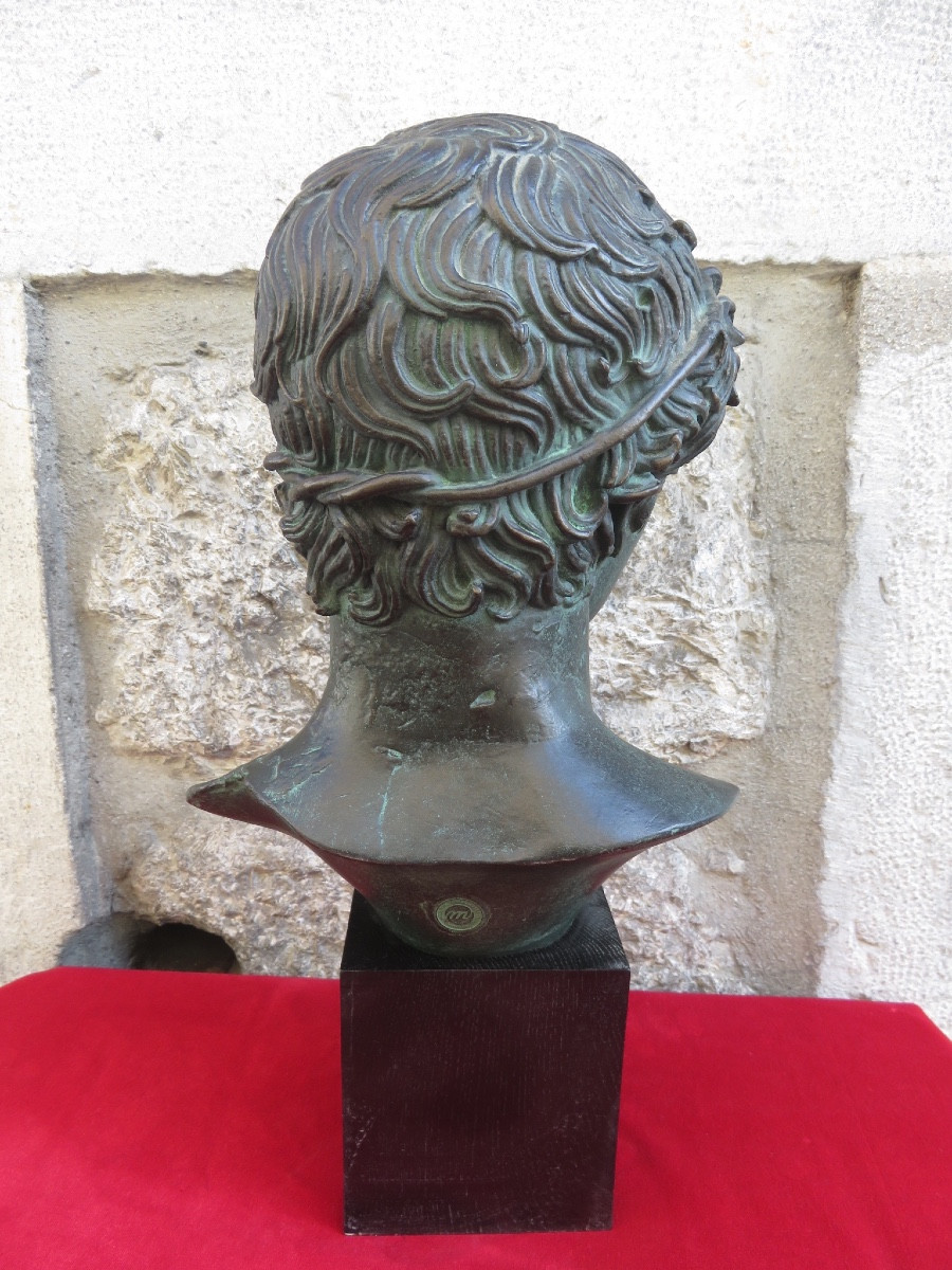 Sculpture tête dite " de Bénévent " réplique du Musée du Louvre  XXème-photo-4