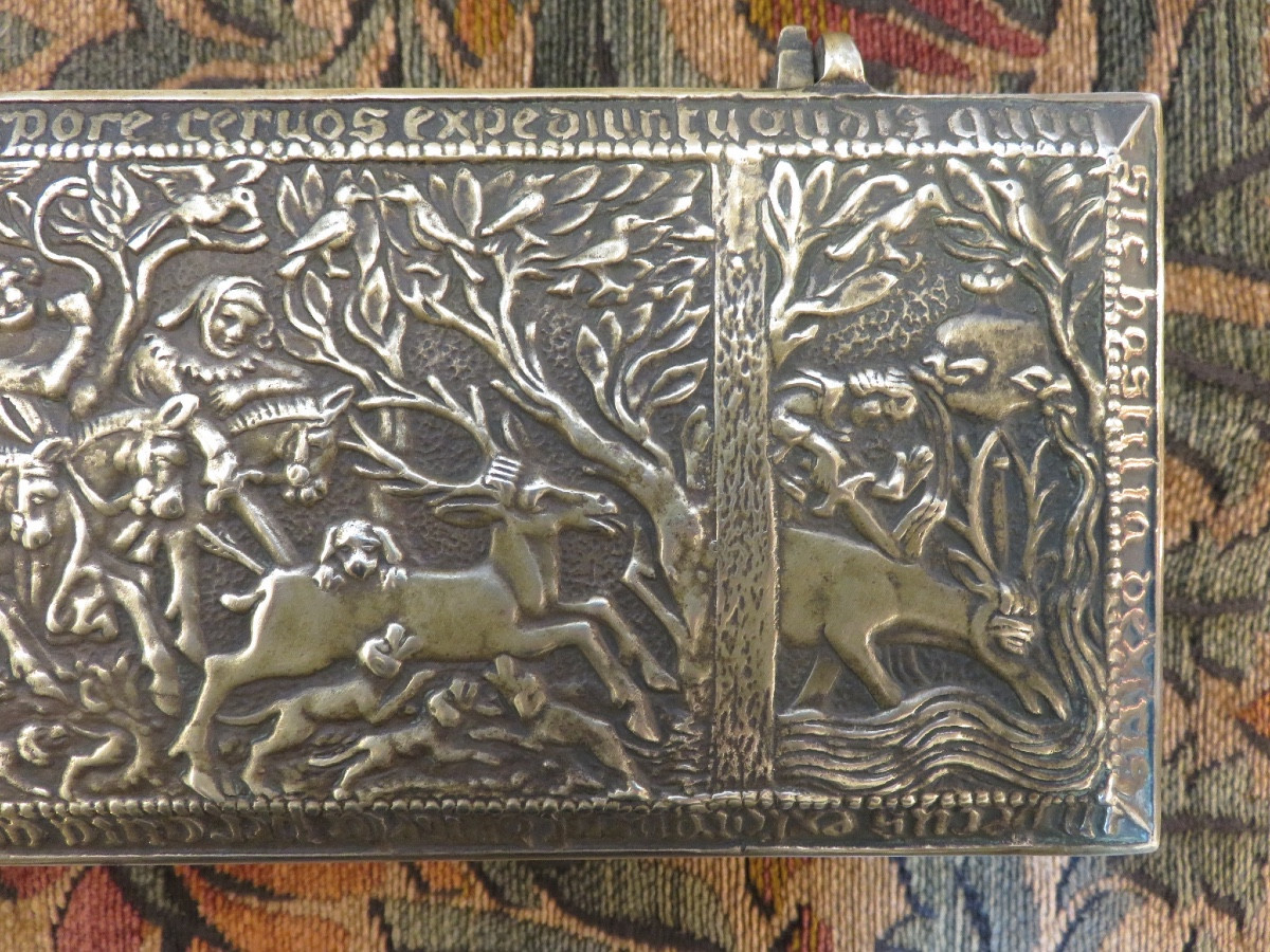 Max Le Verrier ( 1891- 1073 ) Coffret en Bronze Au Décor De Scène De Chasse Signé Au Dos -photo-4
