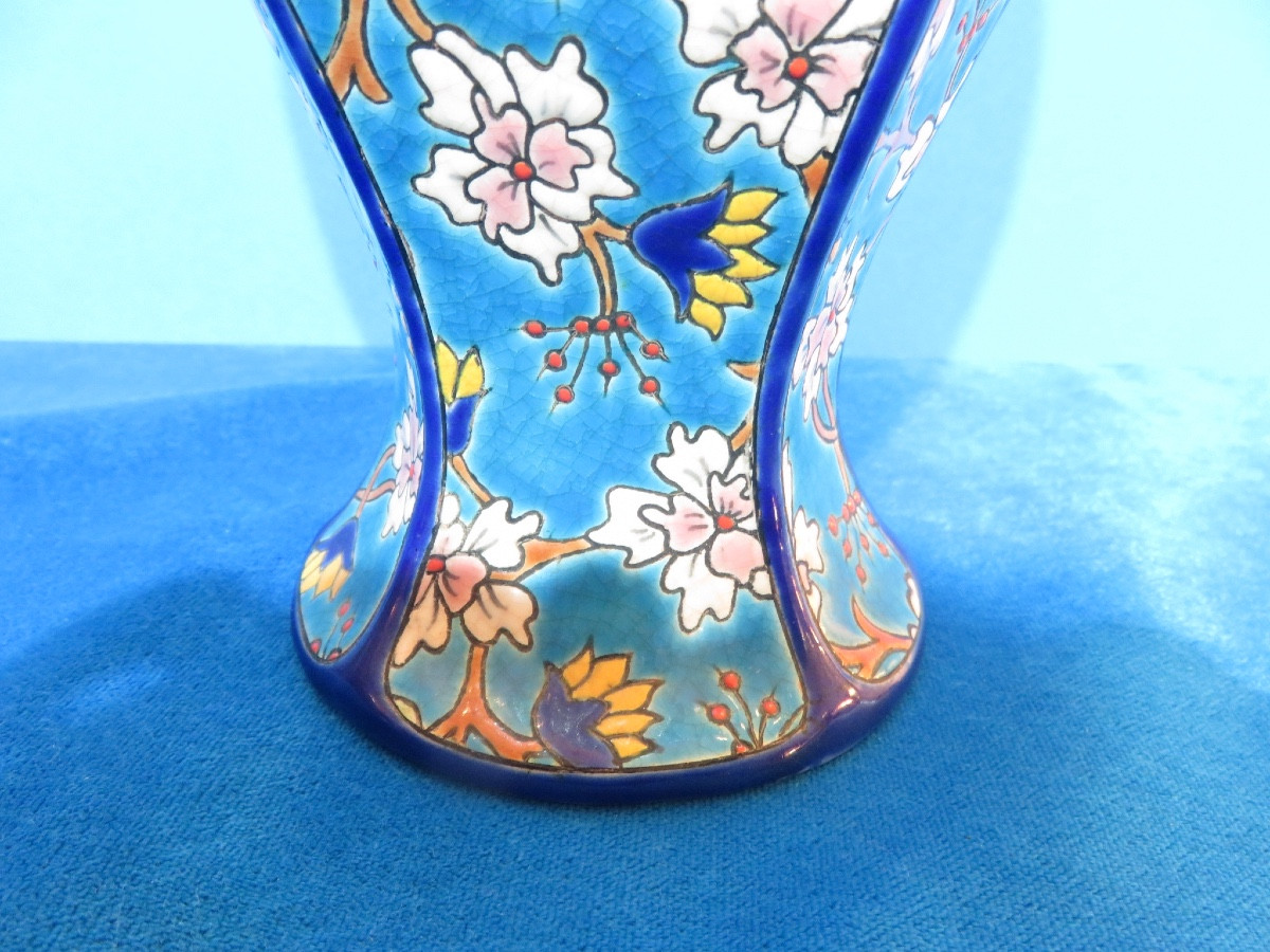 Covered Vase With Cut Sides In Longwy Enamels-photo-5