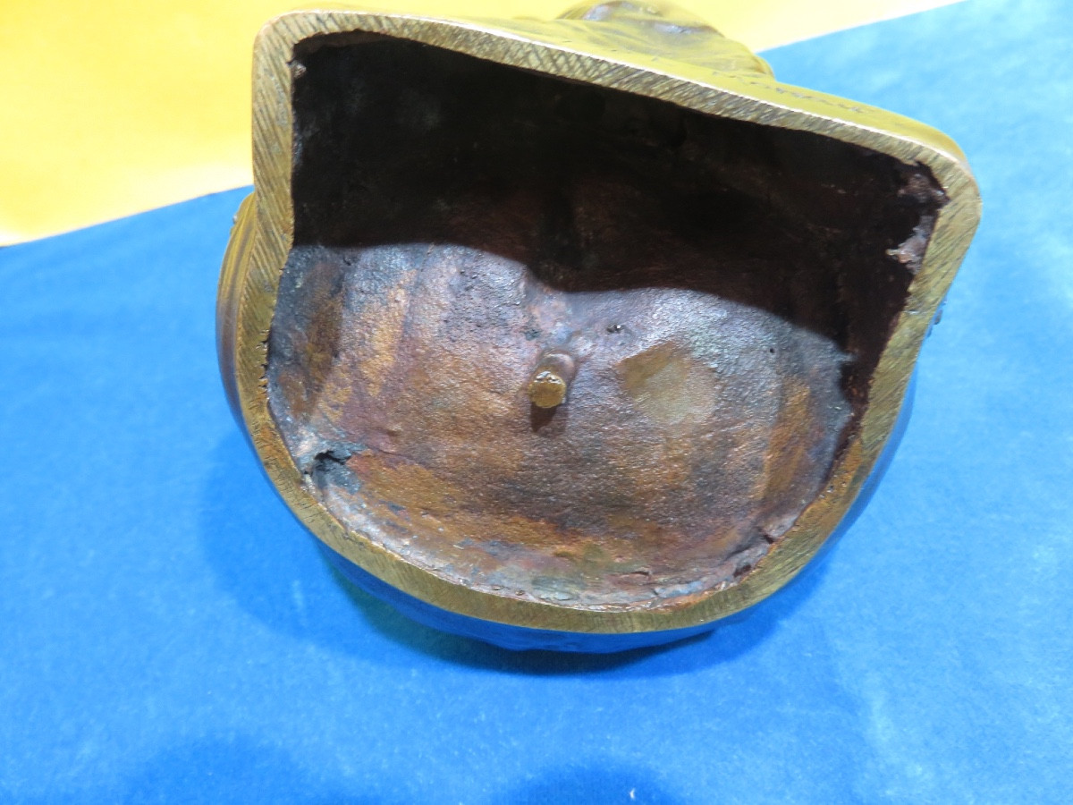 Louis &François Moreau ( XIX - XX )bronze : coupe polylobée d'un enfant sur une coquille -photo-6