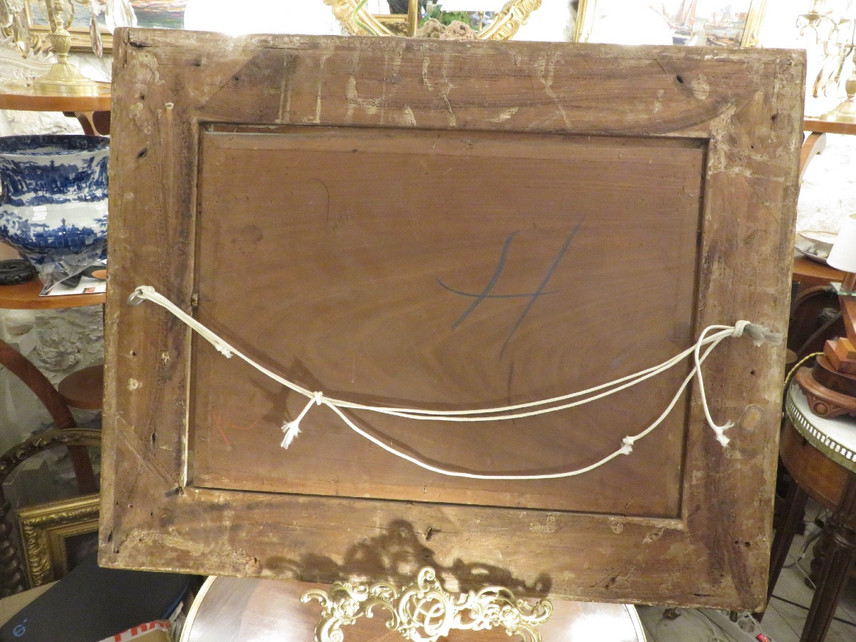Tableau huile sur panneau , scène de taverne , école hollandaise ,XIX ème-photo-5
