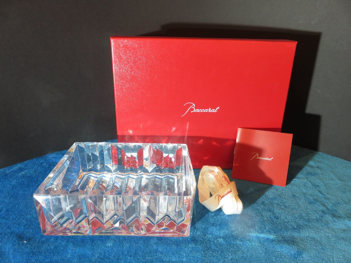 Baccarat Crystal Ashtray Or Pocket Emptier, "luxor" Model, In Its Original Box -photo-4