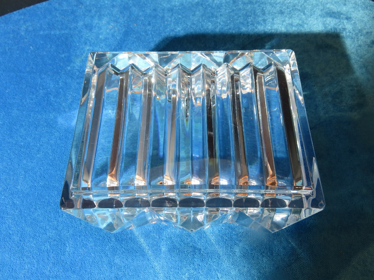 Baccarat Crystal Ashtray Or Pocket Emptier, "luxor" Model, In Its Original Box -photo-2