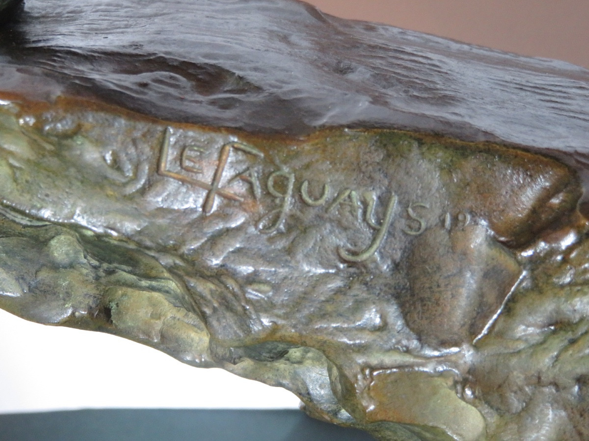 Bronze Sculpture "the Thinker" Signed Le Faguays (1892-1962) Foundry Stamp Ln.paris Jl-photo-4