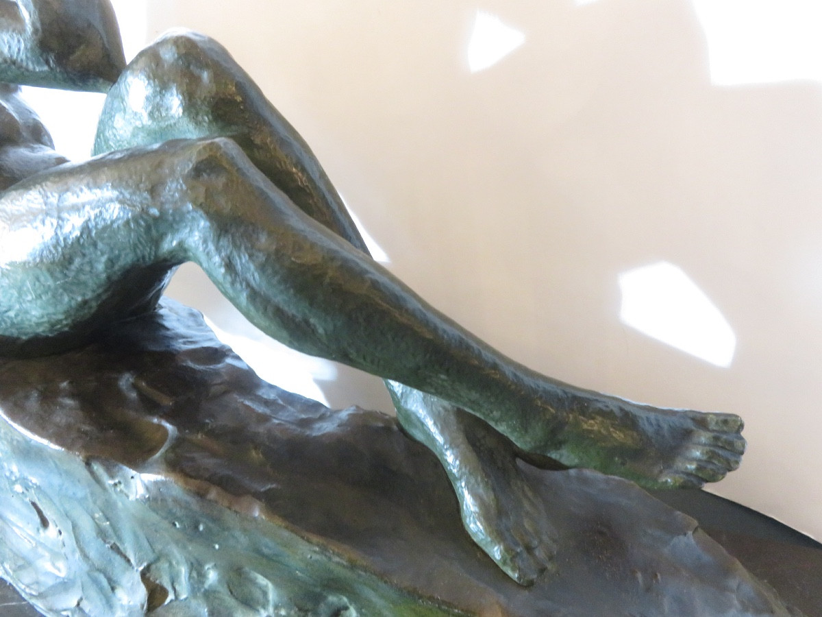 Bronze Sculpture "the Thinker" Signed Le Faguays (1892-1962) Foundry Stamp Ln.paris Jl-photo-4