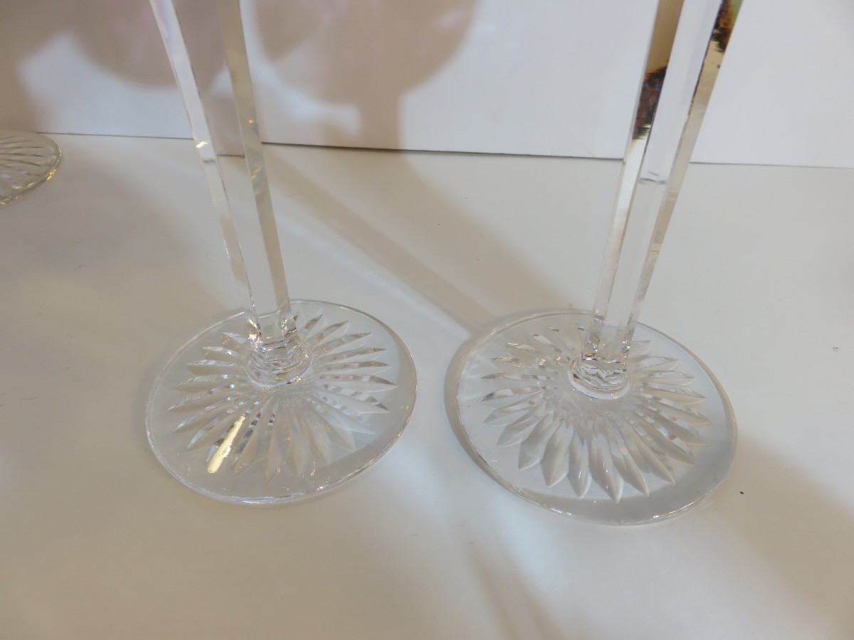 9 Colored Crystal Glasses From Saint Louis Factory , Riesling Pattern-photo-6