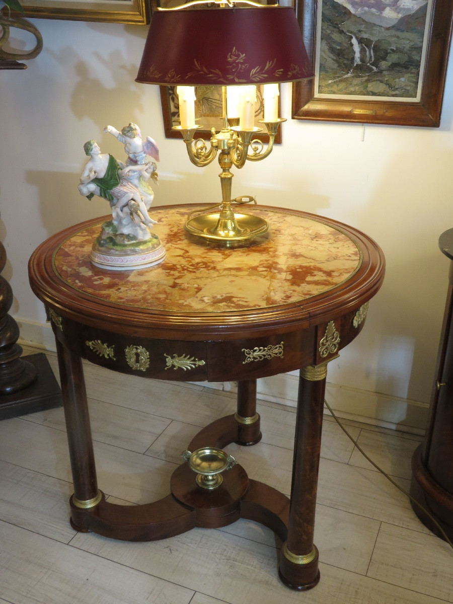 Guéridon de style Empire en acajou  , fin XIX ème-photo-2