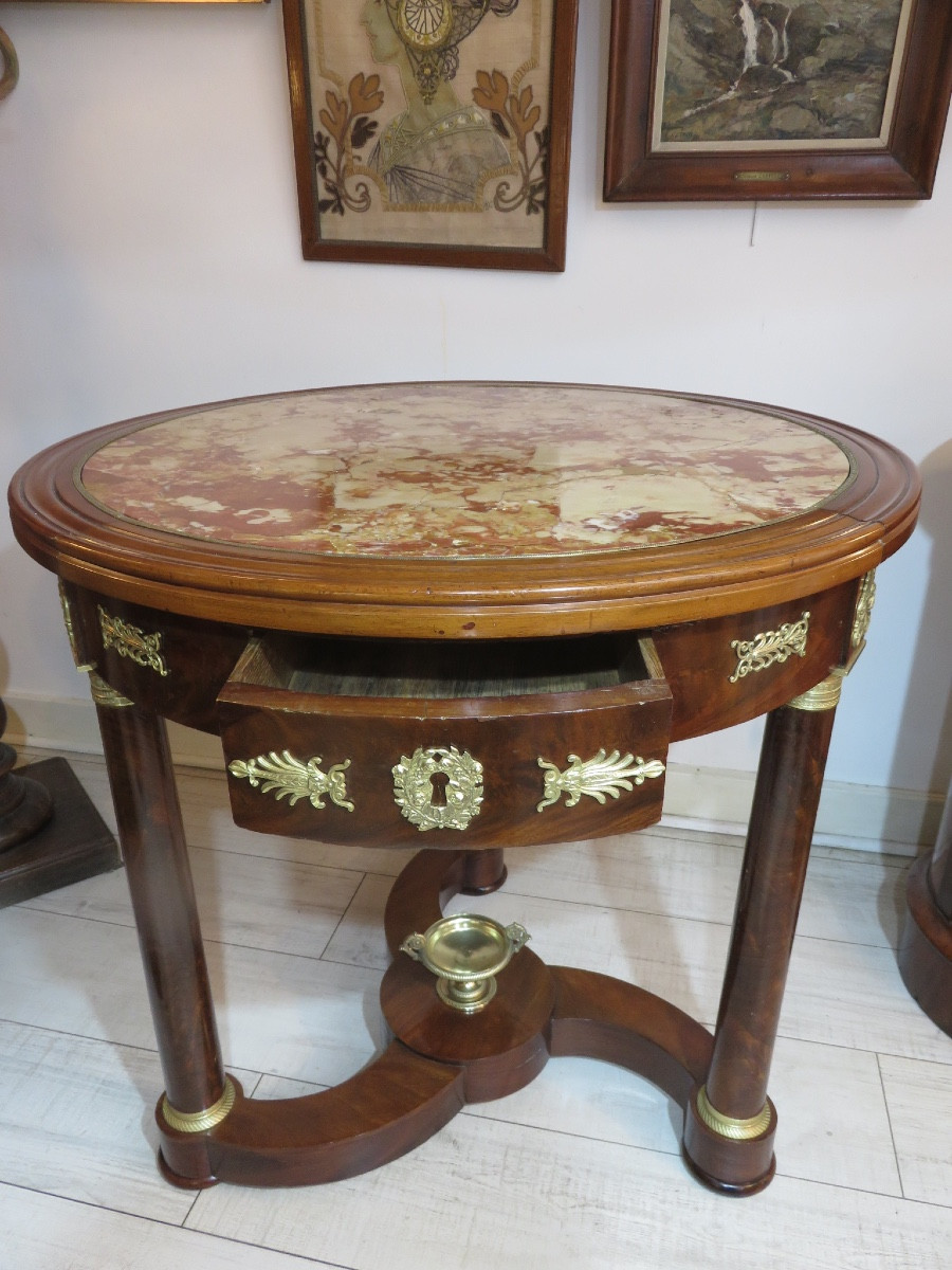 Guéridon de style Empire en acajou  , fin XIX ème-photo-6