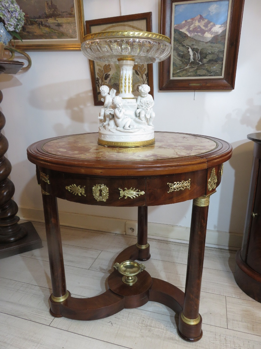 Guéridon de style Empire en acajou  , fin XIX ème-photo-7