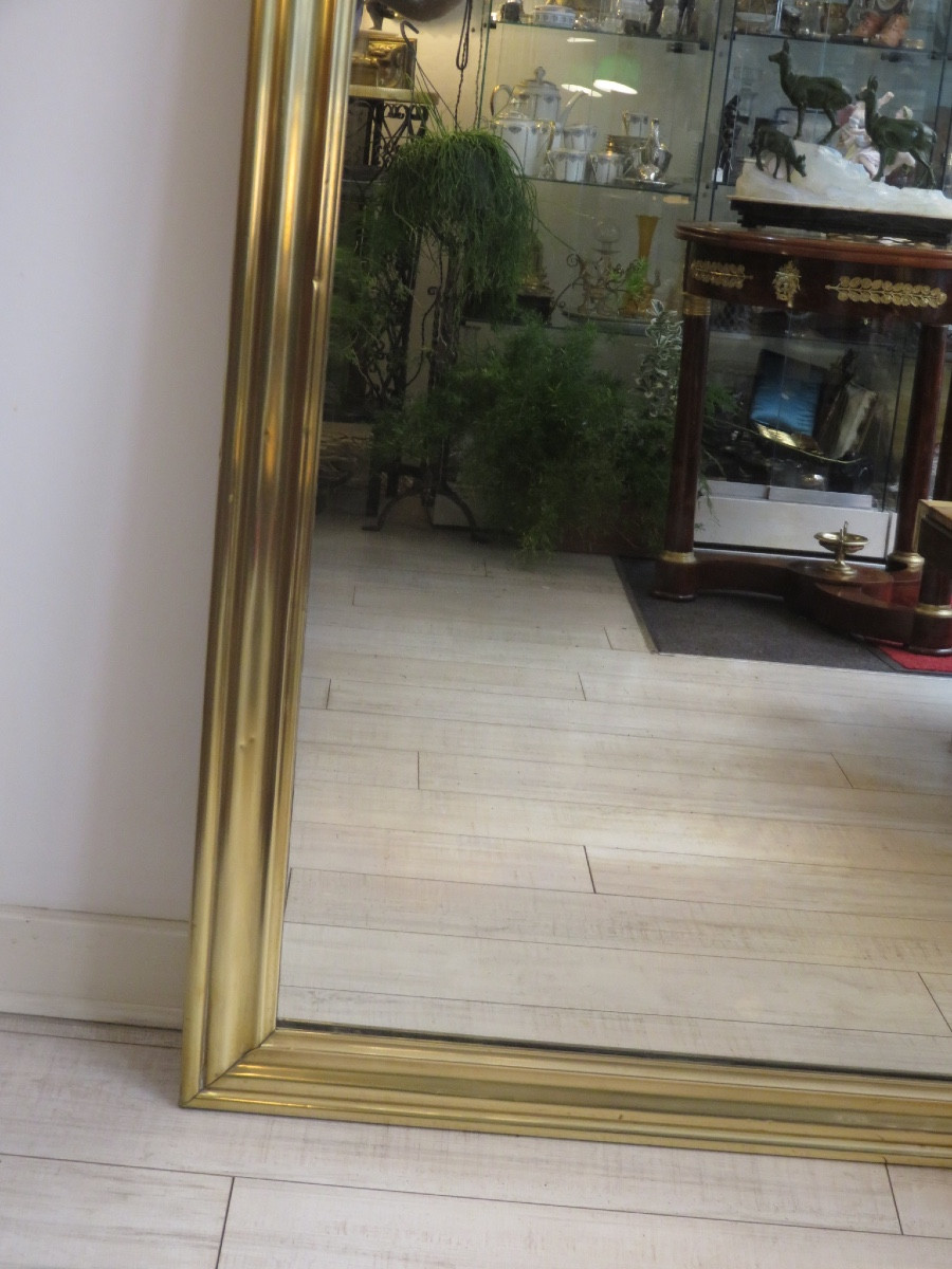 Miroir en laiton dit miroir de bistrot milieu du XIX ème-photo-4