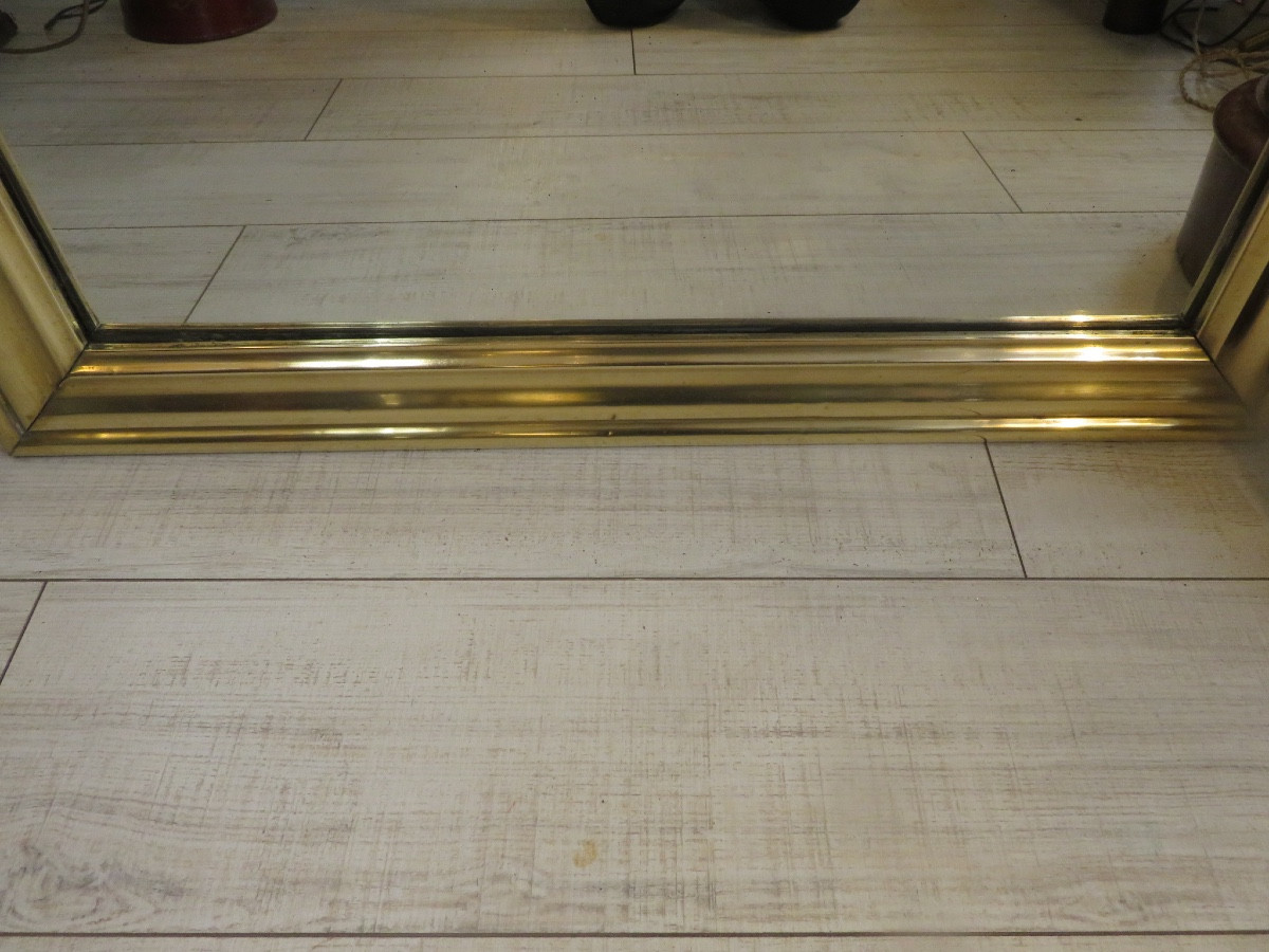 Miroir en laiton dit miroir de bistrot milieu du XIX ème-photo-3