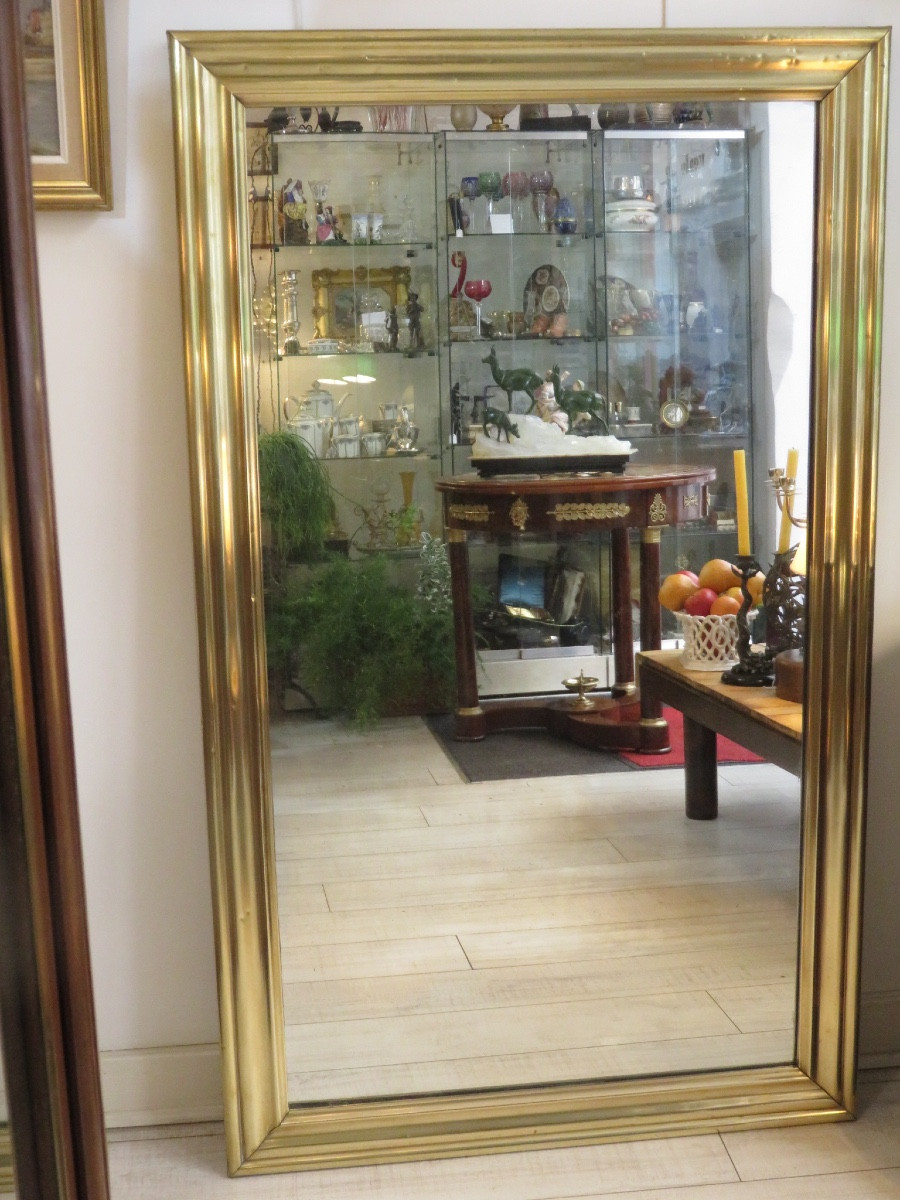 Miroir en laiton dit miroir de bistrot milieu du XIX ème