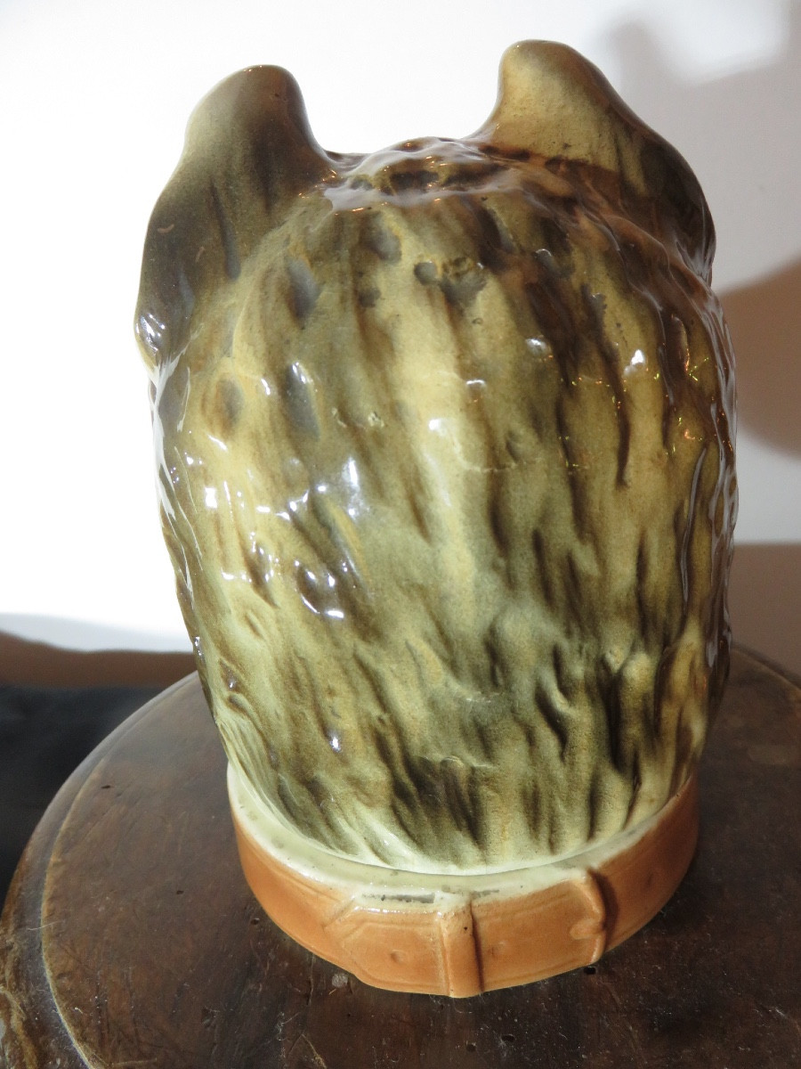 Glazed Ceramic Tobacco Jar Depicting A Fox-photo-2