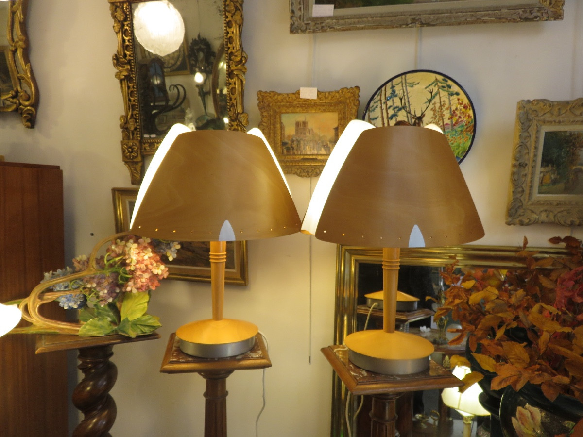 Soren Eriksen  :  Paire de lampes ( Lucid Editeur )  années 1970 -1980 -photo-1