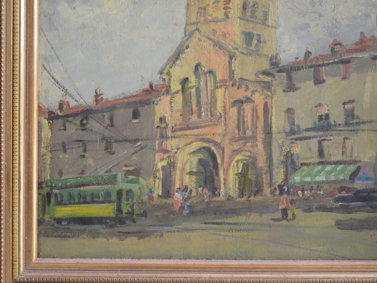 Grenoble, Notre Dame Square And Its Cathedral, Signed René Ruby (1908-1983)-photo-3