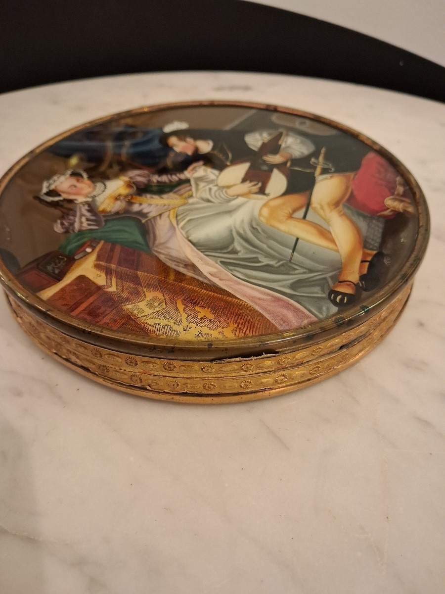 Important Box Under Glass ( 17 Cm ) Dating From The Early XIX ème -photo-2