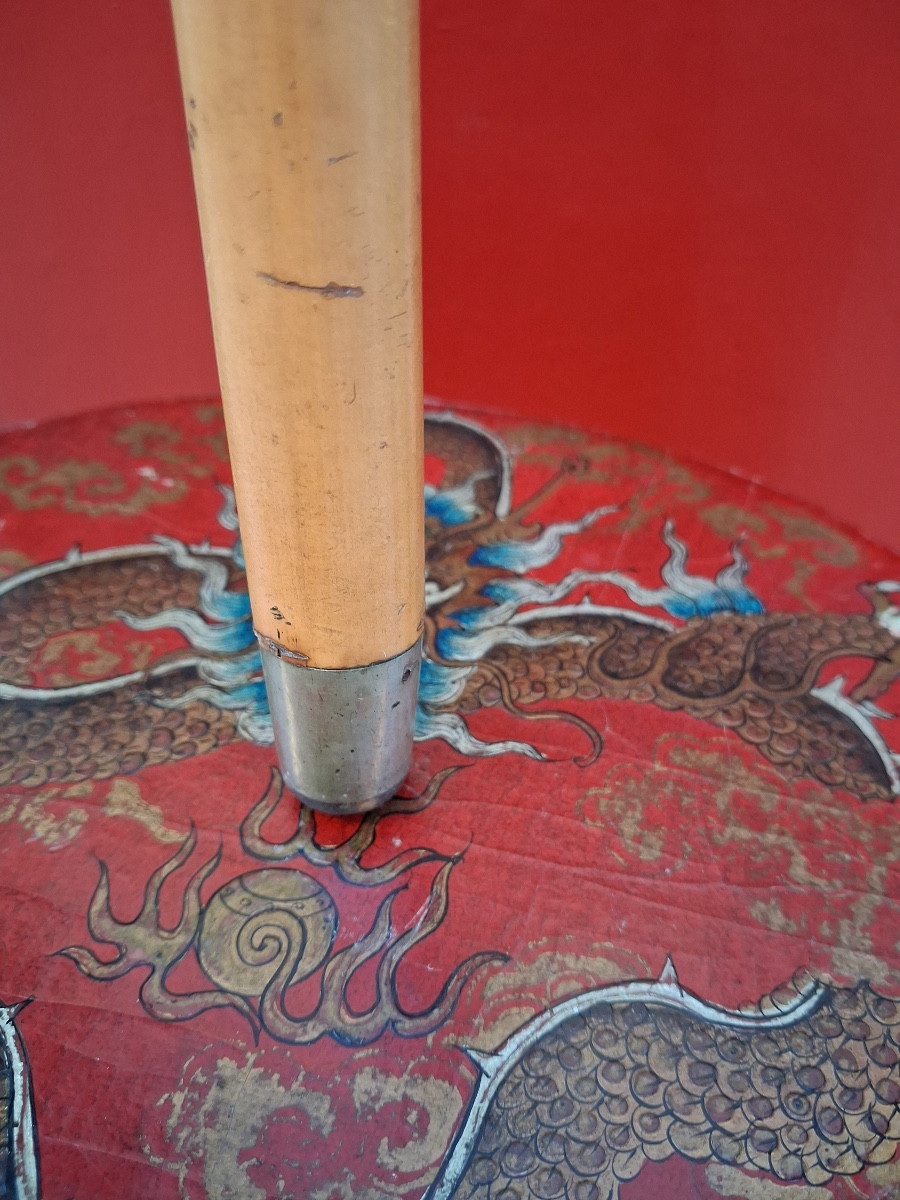  Canne à pommeau d'argent en jonc  de Malacca  XIX ème -photo-3