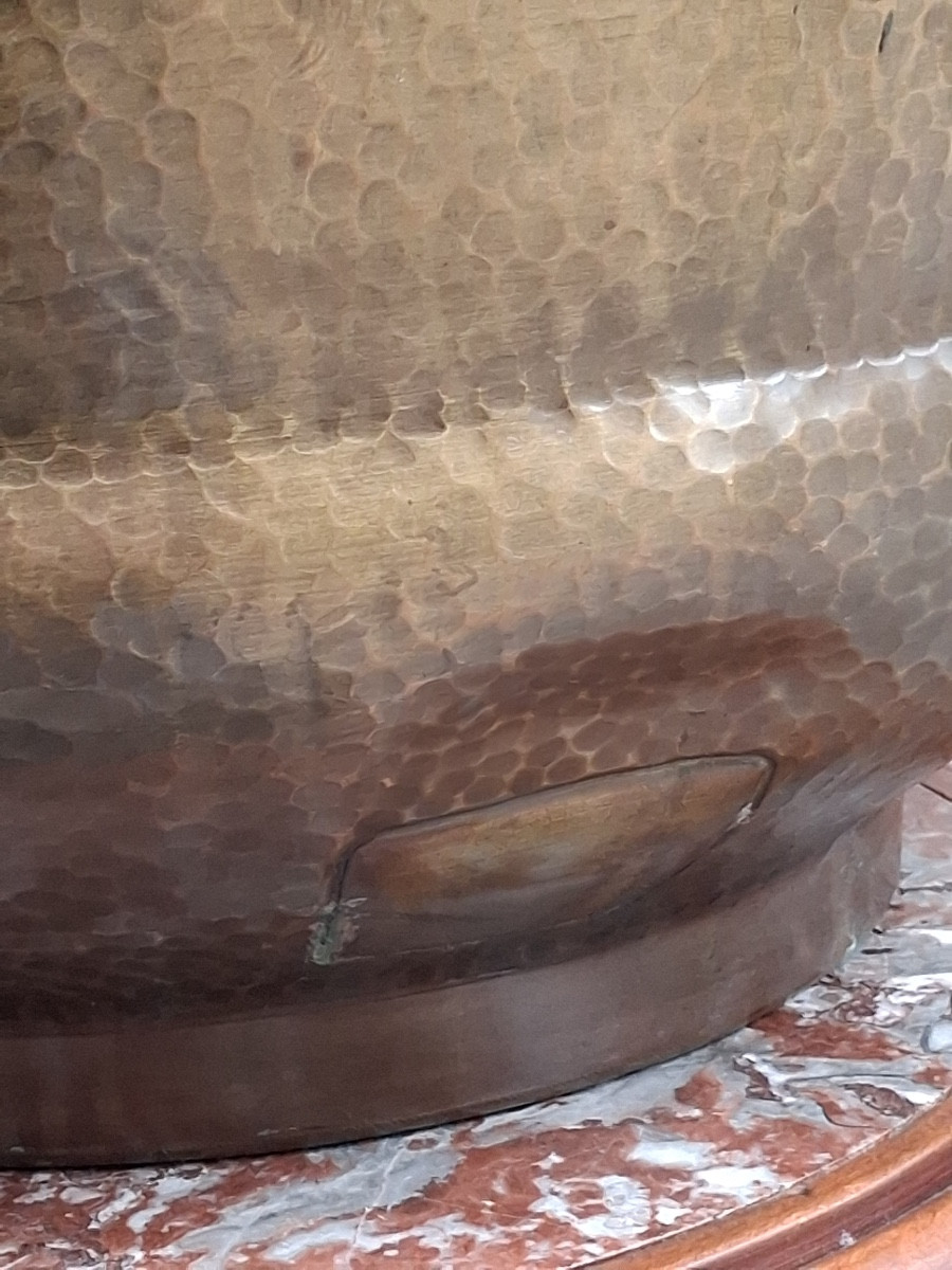 Brass Cachepot, Decorated With A Butterfly, From The Art Nouveau/jugendstil Period, (h 36 Cm)-photo-5