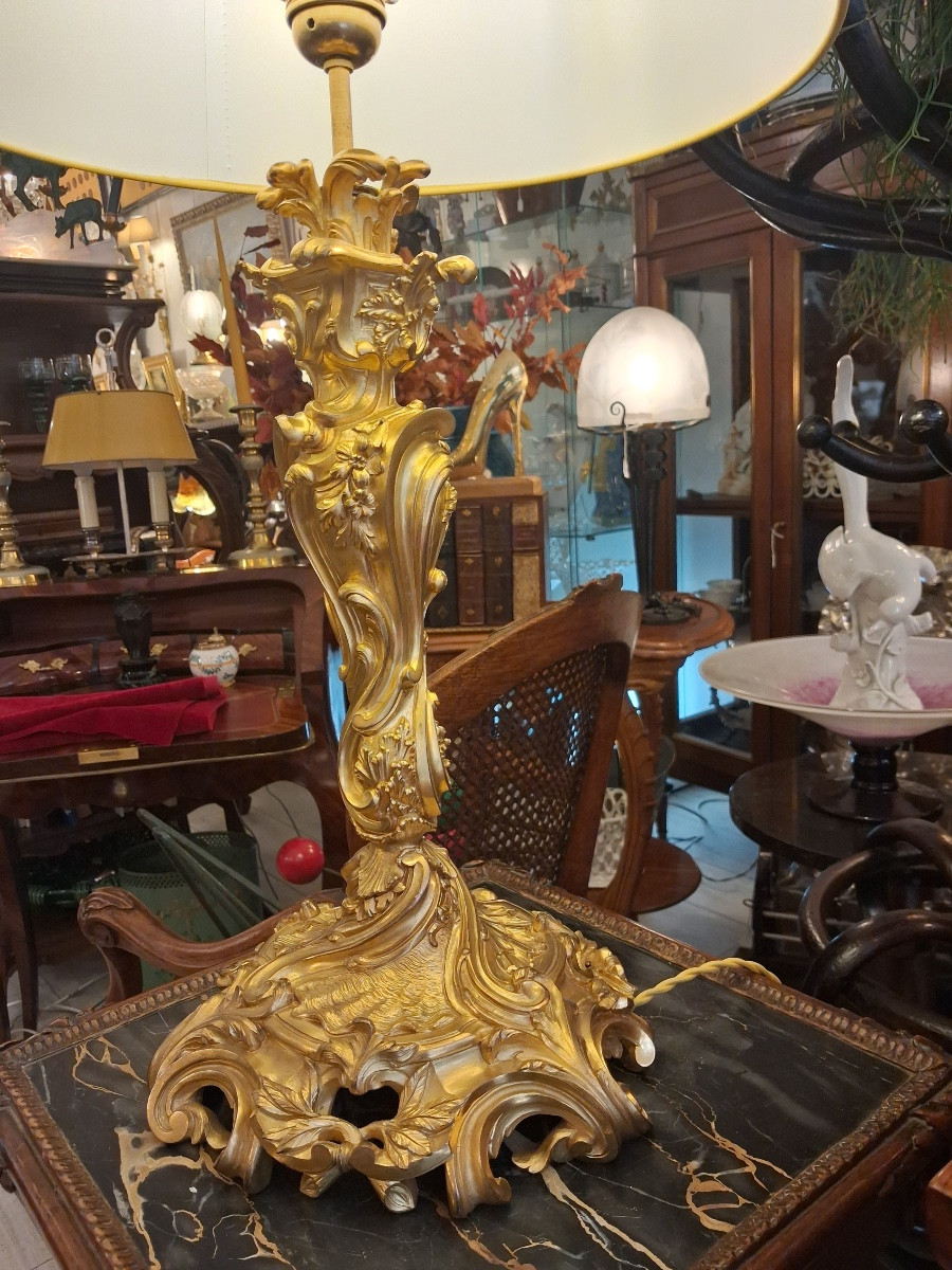 flambeau , bougeoir ,en bronze doré , ( HT: 52 cm) dans le goût de Meissonnier  XIX ème -photo-6