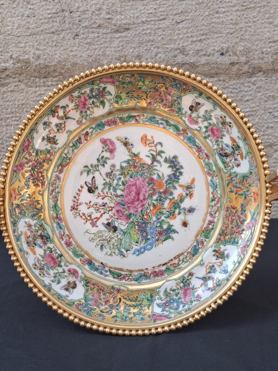 Chinese Porcelain Cup Mounted On Gilt Bronze, 19th Century -photo-5
