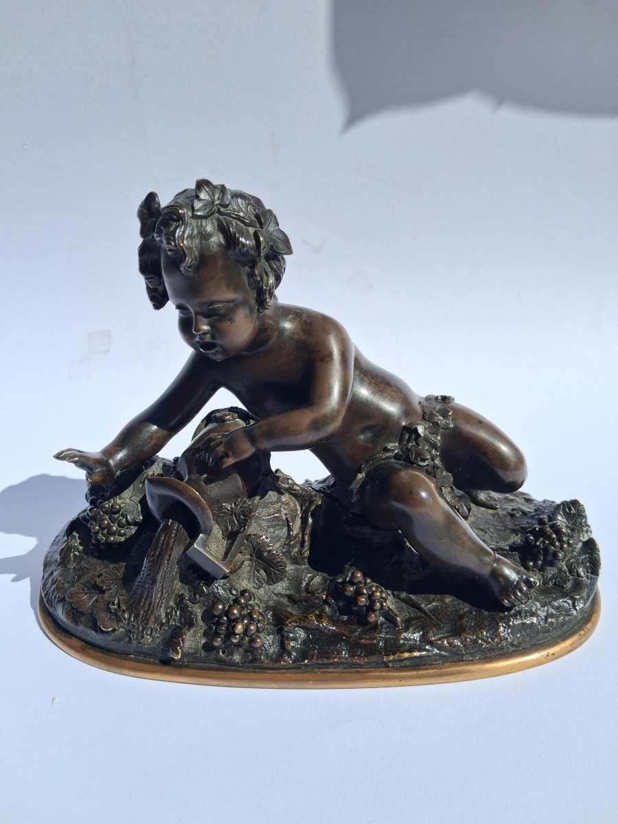 Auguste Moreau (1844-1917) After "bacchus As A Child At The Spring" In Bronze, 19th Century 
