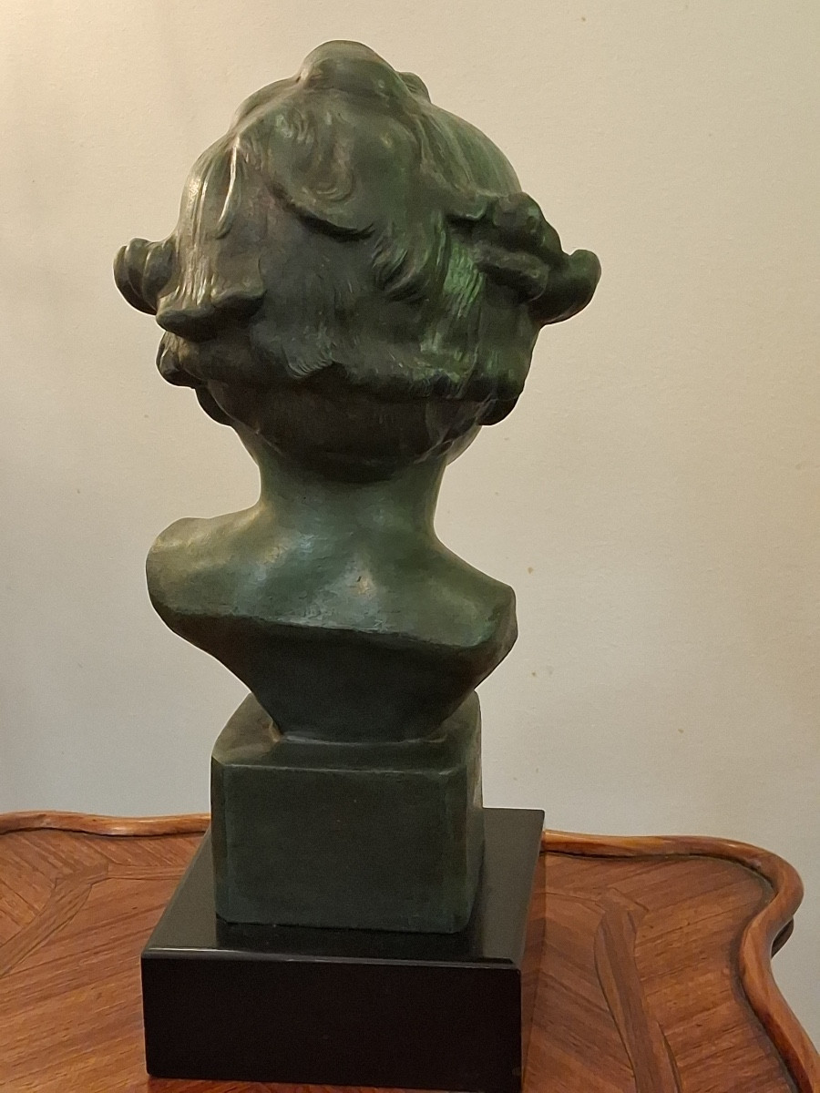 Art Deco Period Spelter Sculpture, "festival Day" Signed By Hugo Cipriani (1887-1960)-photo-2