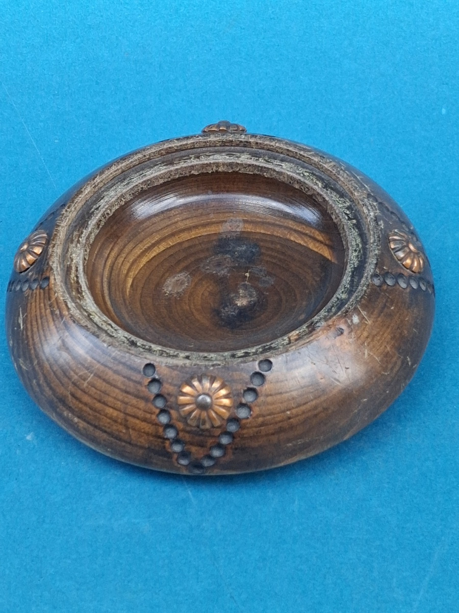 Porte perruque , boule en verre soufflé , potichomanie , ( circonférence 72 cm) milieu XIX ème -photo-6