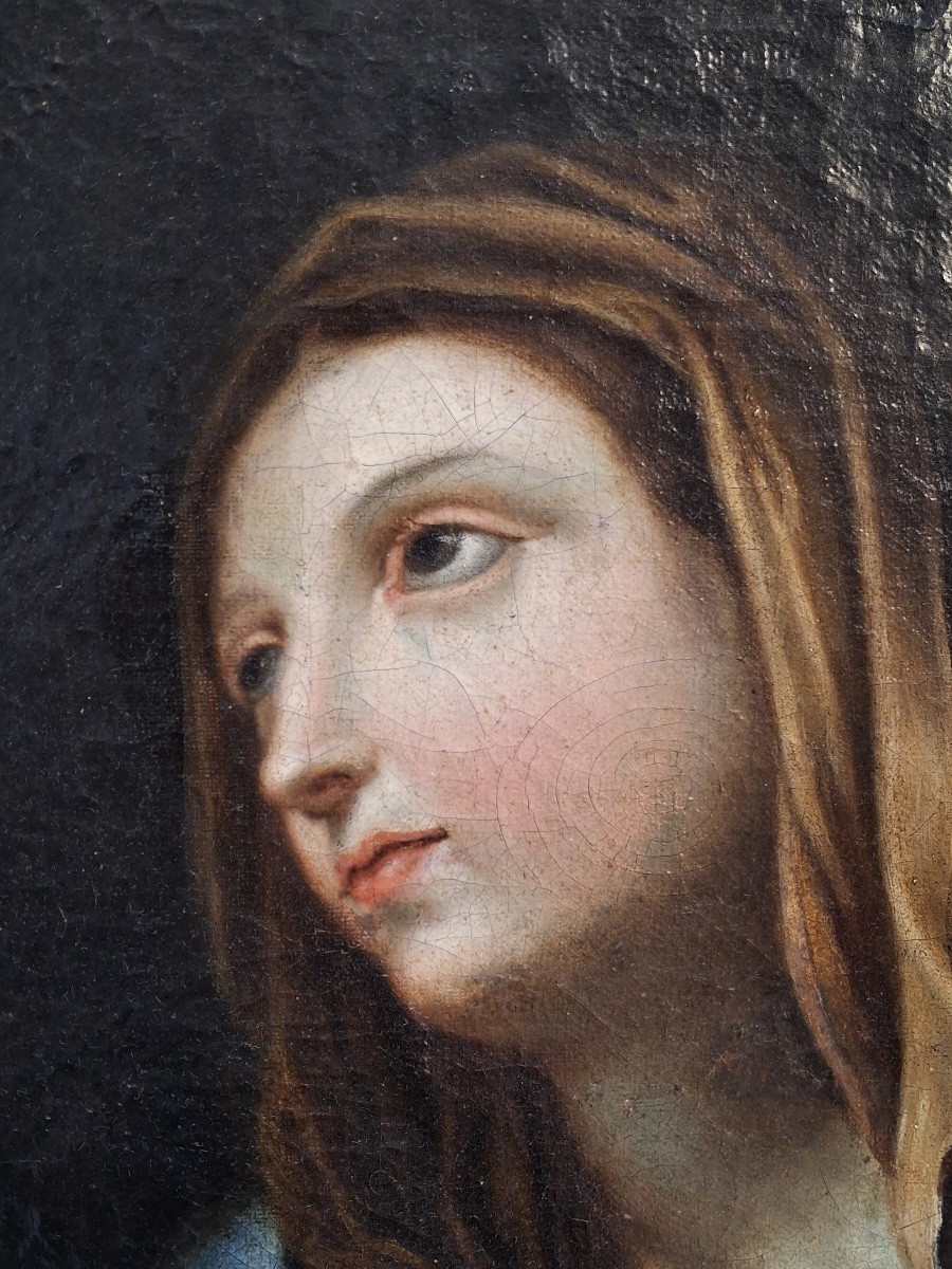 tableau religieux la Vierge en méditation époque XVIII ème -photo-1