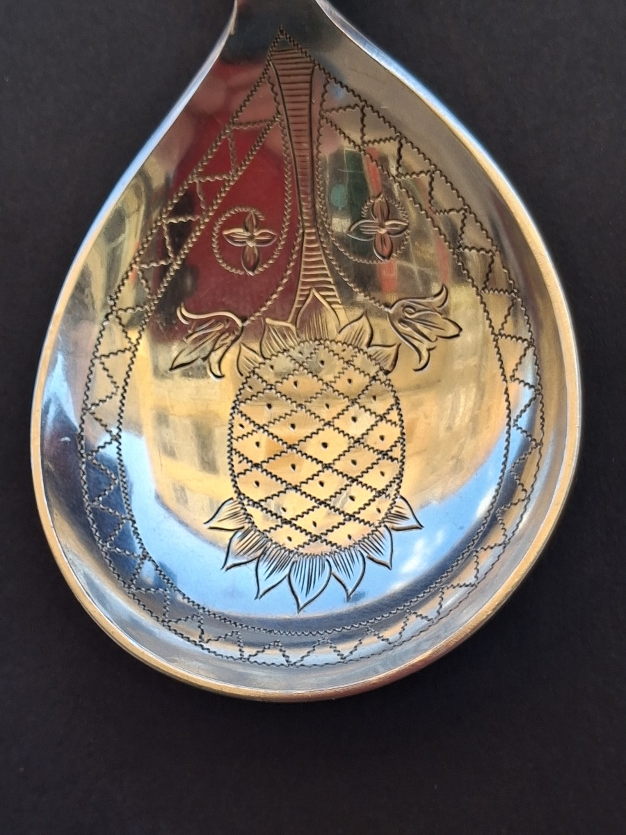 Norwegian Original Solid  Silver Baptismal Spoon -photo-1