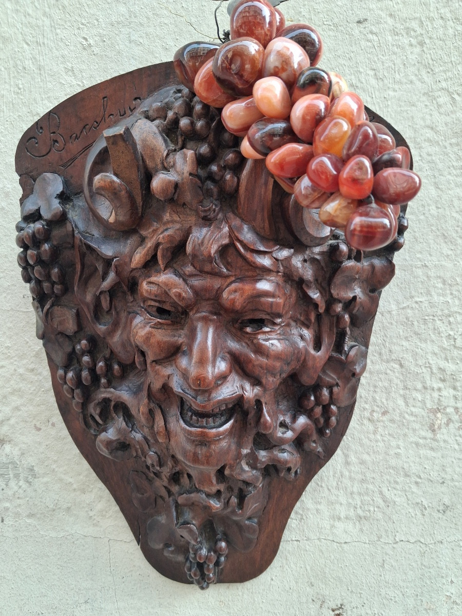 Wood Sculpture Of Bacchus Dated 1901-photo-6